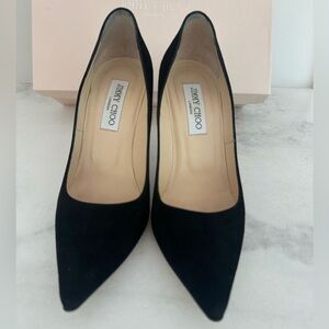 Jimmy Choo black suede pointed heels size 8